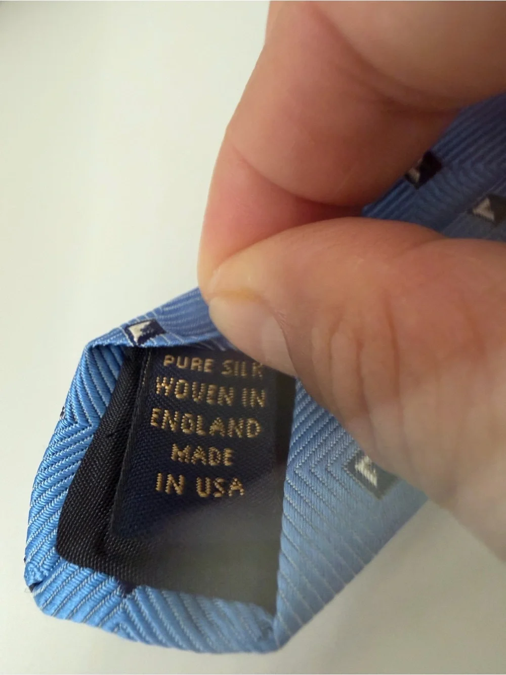 Brooks Brothers Sky Blue Geometric Square Silk Tie Stain Resistant